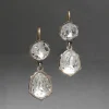 Sterling Silver & 14k Gold Pear Crystal Drop Wire Earring