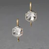 Sterling Silver & 14k Gold Petite Cut Luminous Crystal Wire Earring