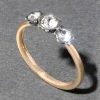Sterling Silver & 14k Gold Triple Cut Luminous Crystal Ring