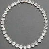 Sterling Silver Round Cut Luminous Crystal Riviera Necklace