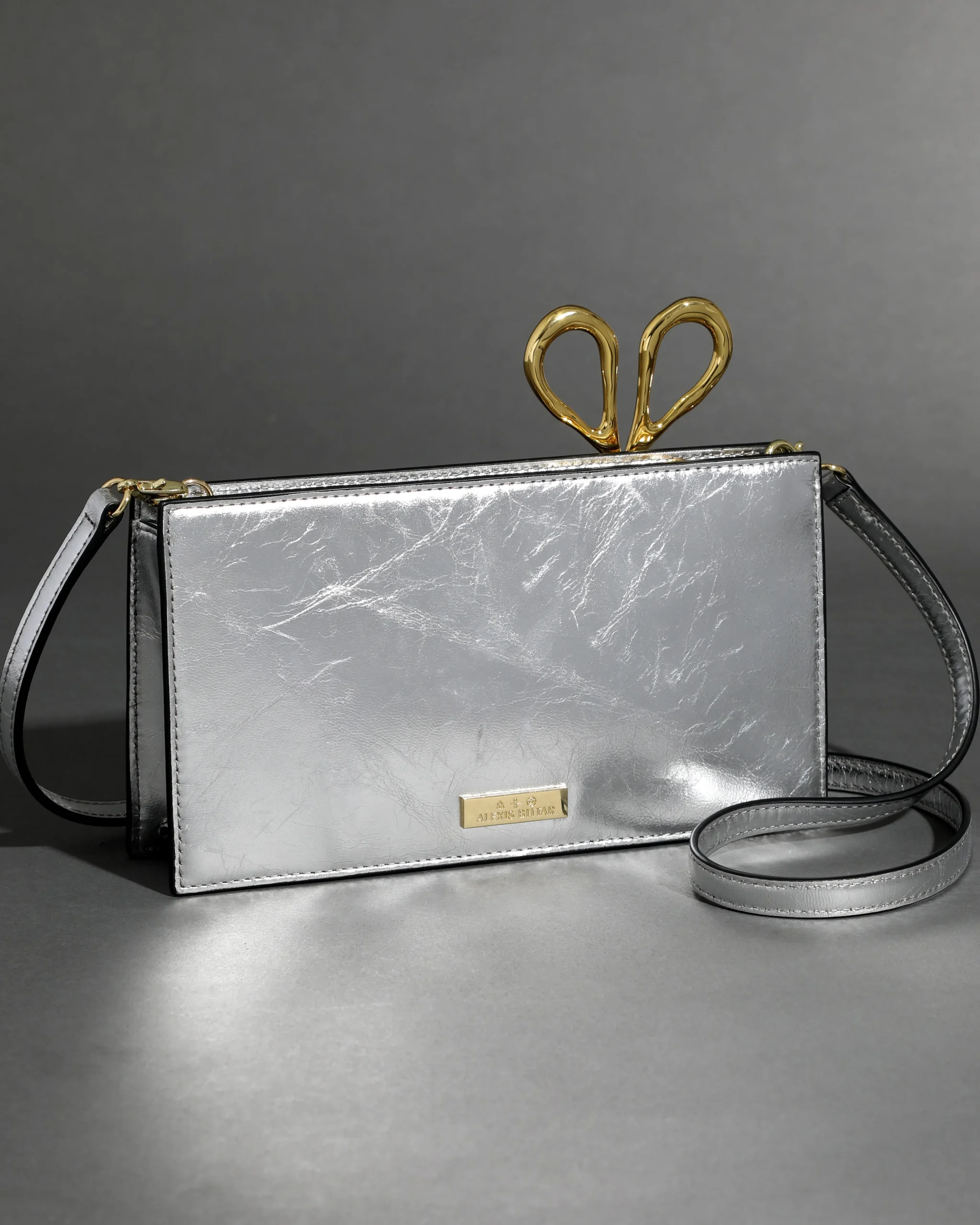 The Petit Scissor Clutch- Silver