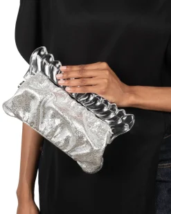 The Pouf Clutch- Silver