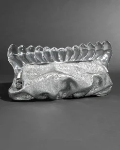 The Pouf Clutch- Silver