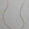 Vintage 1940s 14k Gold Italian Thin Round Snake Chain Necklace