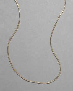 Vintage 1940s 14k Gold Italian Thin Round Snake Chain Necklace